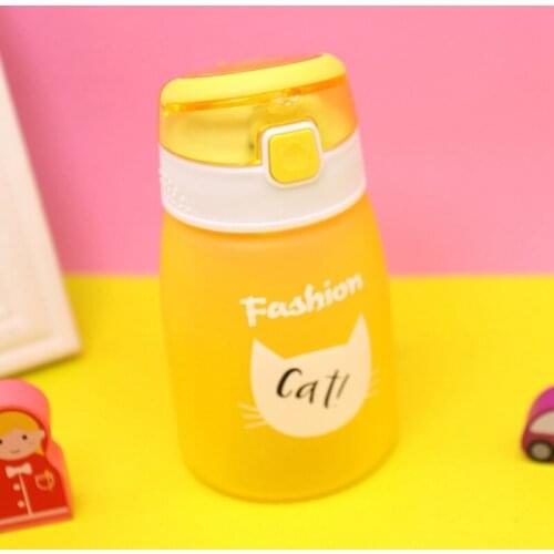 430ML Baby Cartoon Frosted Plastic Water Cup Student Children Light Portable Kettle Infant Drinking Bottle