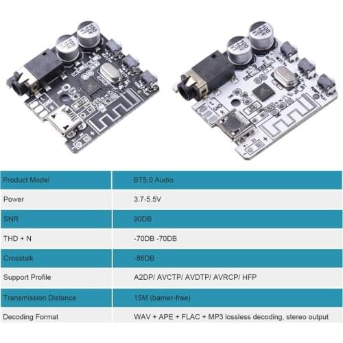 448F Micro Usb Bluetooth-compatible 5.0 DIY Lossless Decoder Board Receiver Module for Car Speaker Modification