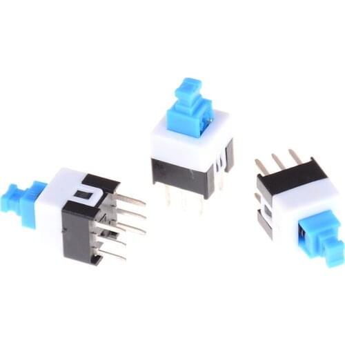 50PCS/Lot NEW 6Pin Push Tactile Power Micro Switch Self Lock On/Off Button Latching Switch Electronic