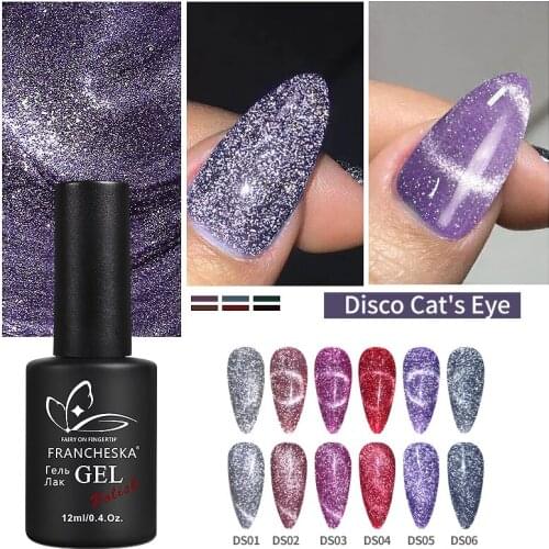 6 Colors Gel Nail Polish Explosive Diamond Cat Eye Buddies Shiny Lasting Semi Permanent Hybrid Varnishes Nail Art Glue Manicure