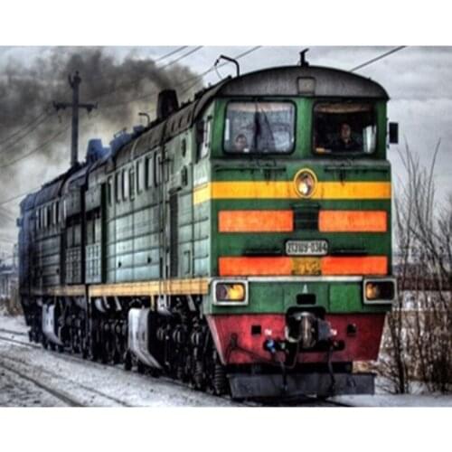 "A train tray locomotive" DIY Diamond Painting Round Cross Stitch Mosaic Diamond Embroidery & Rhinestone Patterns Full