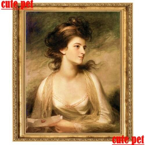 Diy Diamond Painting Classical women 5d Diamond Embroidery Cross Stitch Painting Full square round Mosaic Home Decor Wallpaper