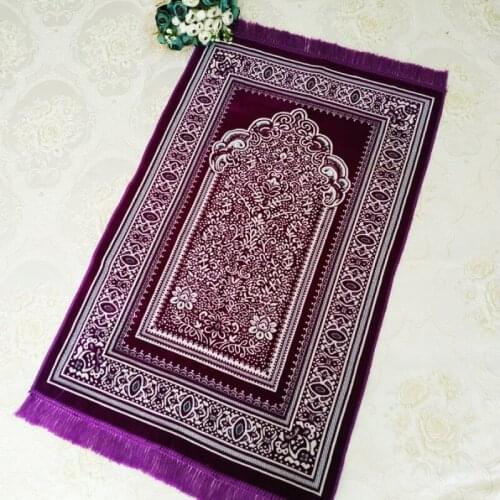 Pink Color Velvet Muslim Turkish Prayer Mat Sajjadah