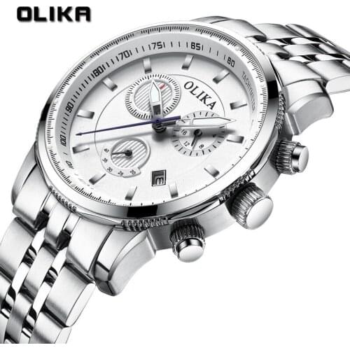 2020 Olika Mens Watch Relogio Masculino Sport Mens Watches Top Brand Luxury Full Steel Quartz Clock Waterproof Watch For Gifts