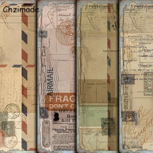Chzimade Junk Journal Vintage Pattern No Adhesive Decorative Paper Sticker 14X20CM DIY Photo Album Background Paper Card Making