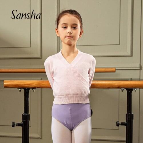 Sansha Girls Kids Warm Knitwear For Ballet Dance Long Sleeves Sweater Dancewear Pink Sky Blue KT4030