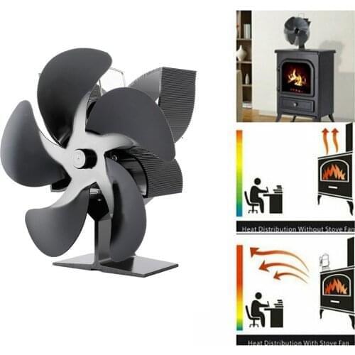 Drop Fireplace Hot Air Stove Fan Wood Burner Ecofan 4 Blades Quiet Home Fireplace Fan Efficient Heat Dissipation Various Colors