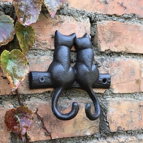 Double ketty hook Wall Plaque Home Garden Outdoor Hanging Decor decorative retro shop signs Cast Iron Country Cottage MJ918