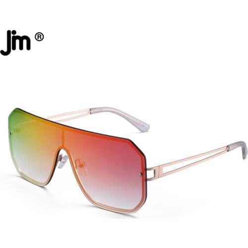 Fashion Square Sunglasses Men Women Rimless Metal Frame Brand Designer Shield Sunglasses UV400