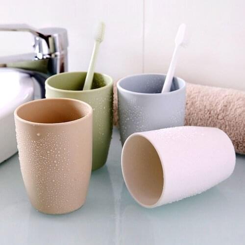 Creative Solid Color Round Plastic Toothbrushing Cup Household Bathroom Mouthwash Cup Cartoon Travel Storage Wash Cup Water Cup