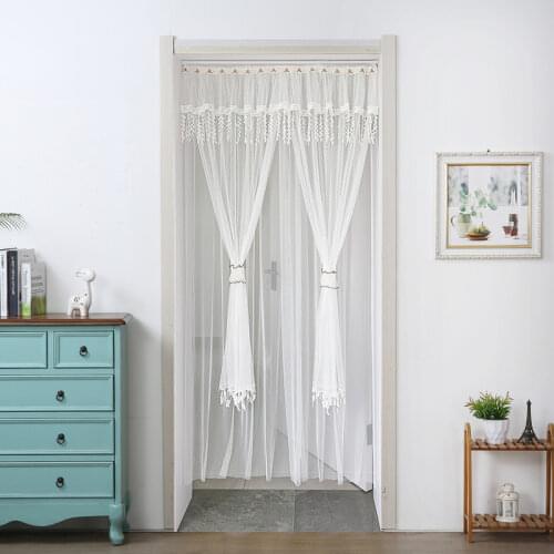 Lace Kitchen Door Curtain Embroidery Sheer Curtains for Living Room Bedroom Partition Window Valance Treatment Home Decor