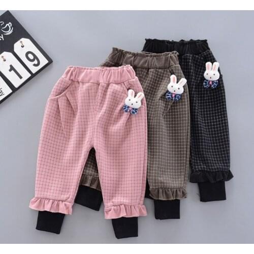 Baby Autumn Winter Plus Velvet Plaid Trousers Girls Boys Fashion Warm Elastic Band Pants Children Leggings Kids Casual Clothing