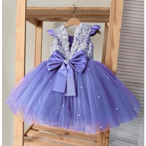 Toddler Girls Summer Lace Frocks Tutu Dress Kids Baby Children Elegant Wedding 1st Birthday Party Princess Toddler Girl Clothes
