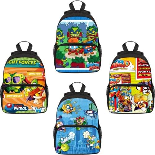 Cute Anime Superzings Backpack Kindergarten Children 3D Printed Zipper Super Zings Bag Kids 12/16 Inch Rucksack Boys Sac A Dos