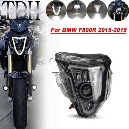 Motorcycle Aluminum LED Headlight Head Light Lamp DRL Running Lighting HI LO Beam for BMW F800R 2015-2019