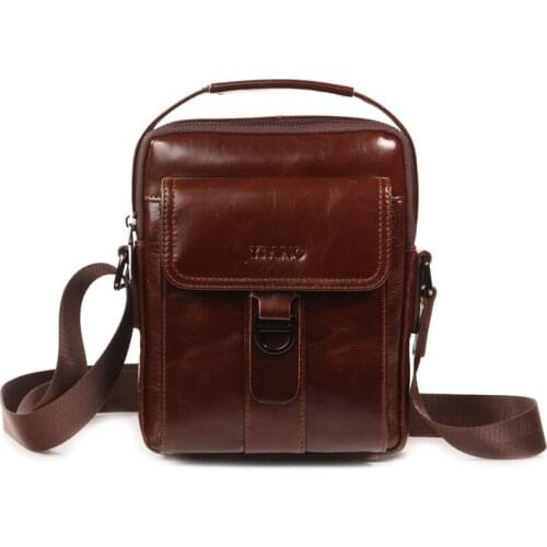 Retro genuine leather men bags small shoulder bag for men messenger bag crossbody leisure bag man handbags business male tote