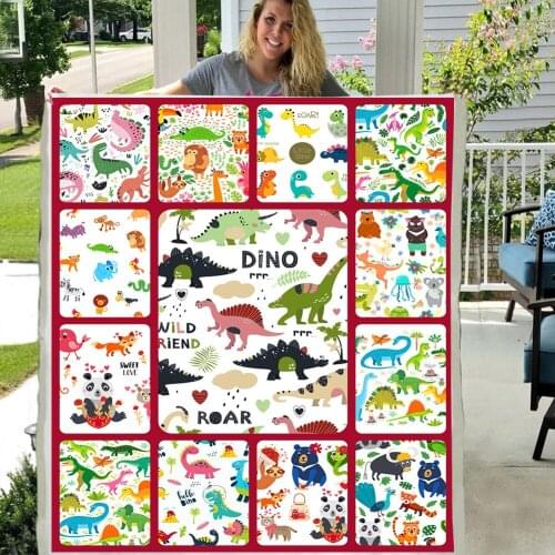 HD Jurassic Dinosaur 3D printing Blankets For To My Son/daughter Warm Blankets for Home textiles Double Thicken Bedding Blanket