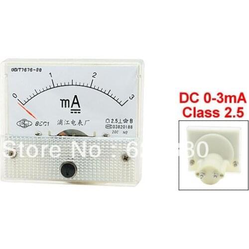 DC 0-3mA 1mA 5mA 10mA 20mA 30mA 50mA 100mA 200mA 300mA 500mA Analog Panel AMP Current Meter Ammeter Gauge 85C1