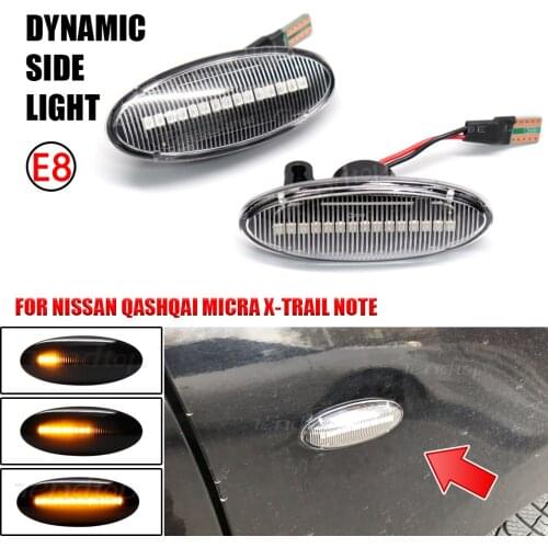 For Nissan Juke F15 Micra K12 K13 Nissan Note E11 Dynamic Blinkers LED Turn Signal Side Light Sequential Repeater Lamp