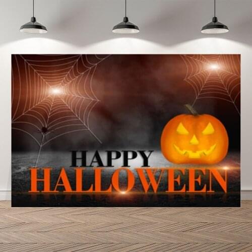 Seekpro Happy Halloween Spider Net Pumpkin Light Children Photography Background Photographic Backdrop For Photo Studio Shoot