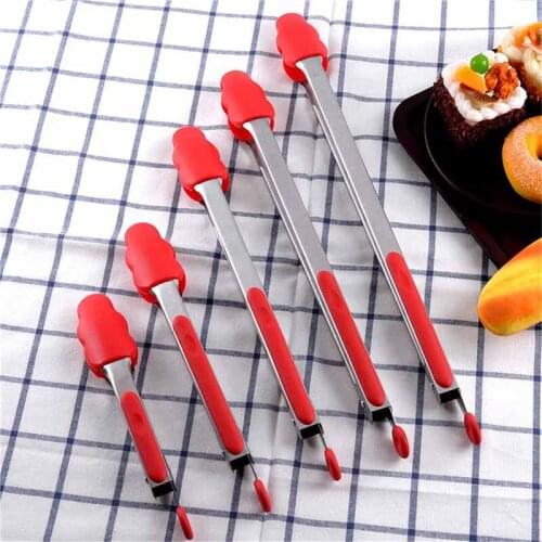 Silicone 7/9/12/14/16 inch spaghetti salad toast barbecue bbq meat long flat tongs tool for kitchen cooking tools food tongs