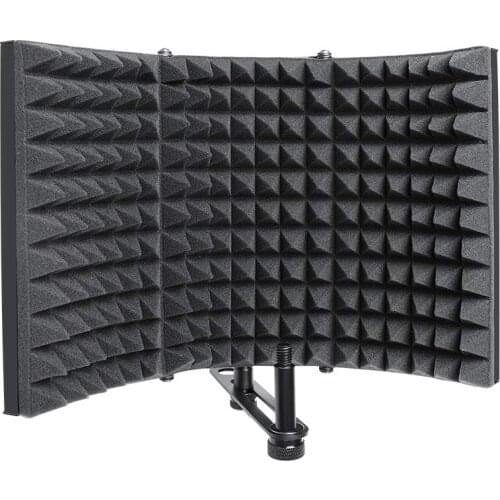 Foldable Microphone Acoustic Isolation Shield Alloy Acoustic Foams Panel Studio Recording Microphone Accessories