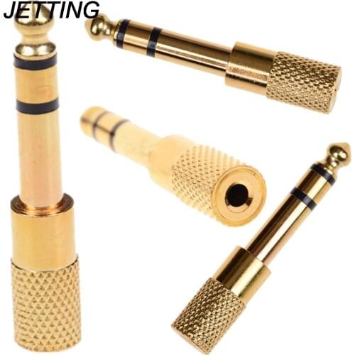 JETTING 1PCS Gold 6.5mm 1/4"Male plug to 3.5mm 1/8"Female Jack Stereo Headphone Audio Adapter