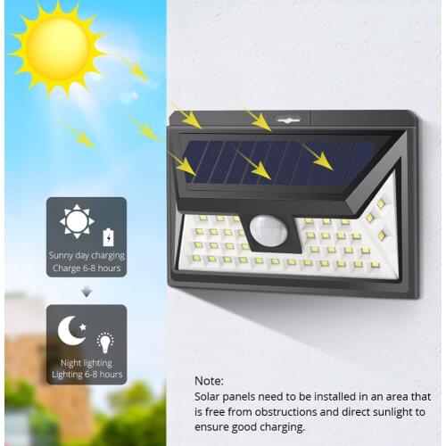 Rechargeable Solar LED Light Outdoor Lighting PIR Motion Sensor Garden Wall Lights For Balcony Street Night Security Solar lamp
