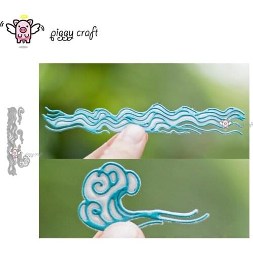 Piggy Craft metal cutting dies cut die mold 4Pcs Water wave strip Scrapbook paper craft knife mould blade punch stencils dies