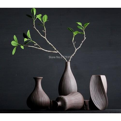 Vase Modern Chinese Style Ge Kiln Vase Retro Flower Arrangement Dry Flower Art Home Furnishing Ornaments You Kiln Porcelain