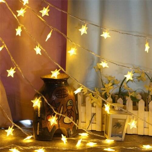 Battery Operated Star Fairy Lights 5M 40 LED String Lights for Bedroom Garden Christmas Wedding Party Holiday Decoration