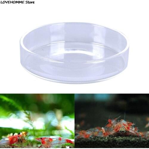 1PCS 6/6.5/7.5/8/9cm Clear Glass Shrimp Feeding Food Dish Feeder Tray Round Aquarium Feeding Bowls Tropical Fish Bowl