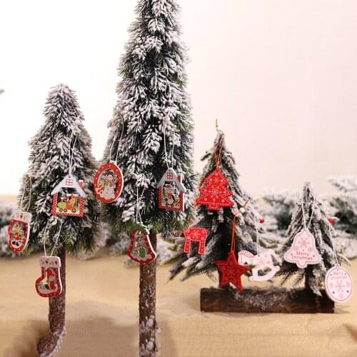 12pcs Xmas Christmas Angel Woodden Pendants Christmas Decoration for Home Party DIY Christmas Decoration Kids Gift New Year 2022