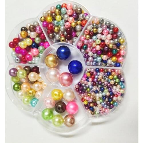 3~12mm 1150Pcs/Lot Pure White/Black Straight Holes Round Imitation Plastic Pearl Beads For Jewelry Accessories & Jewelry Making