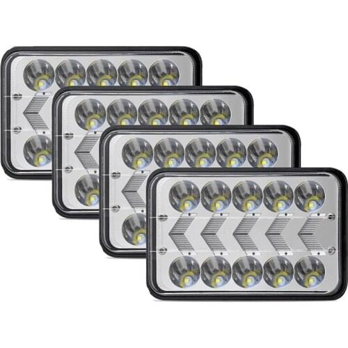 4X6inch LED Headlights High Low Sealed Beam Rectangular LED Headlight 200W Head Llight Lamp for H4651 H4656 H6545 H4652