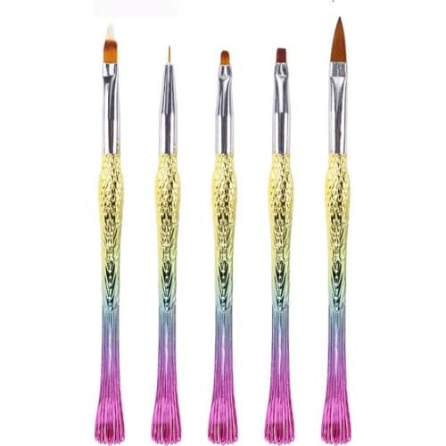 5 Pcs/set Nail Art Brush Gradient Noble Bird Design Painting Drawing Flower Liner Pen Line Acrylic UV Nail Art Manicure Tools