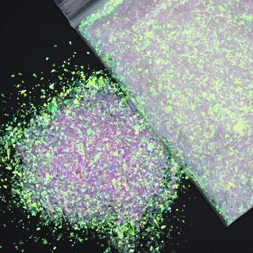 500g Chameleon Nail Glitter Sequins AB Transparent Aurora Irregular Paillette White Laser Manicure Shell Nail Art Flakes H