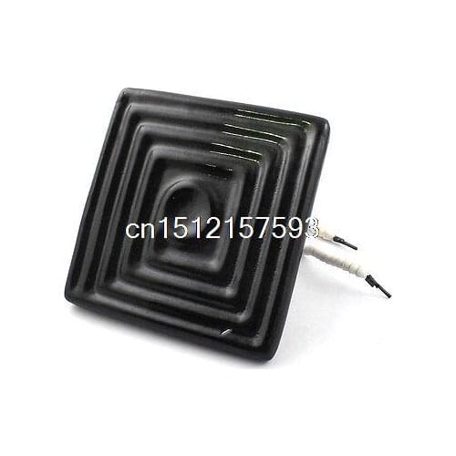AC 220V 400W Black Grooved Square Ceramic Base Infrared Heater Emitter Plate