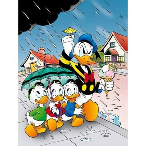 Disney 5D DIY Diamond Painting Donald Duck In The Rain Diamond Embroidery Mosaic Cross Stitch Kits Home Decor Funny Cuadros