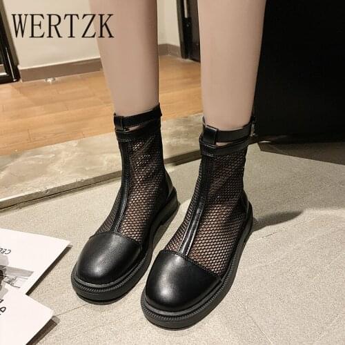 Women Summer Round Toe Sandals New Style Gauze Boots Concise Comfortable Fashion Zipper Thick Bottom Office Lady