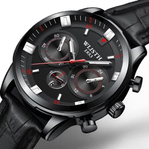 WLISTH 2021 Fashion Quartz Watch Mens Watches Top Brand Luxury Male Clock Leather Business Man Wrist Watch Relogio Masculino