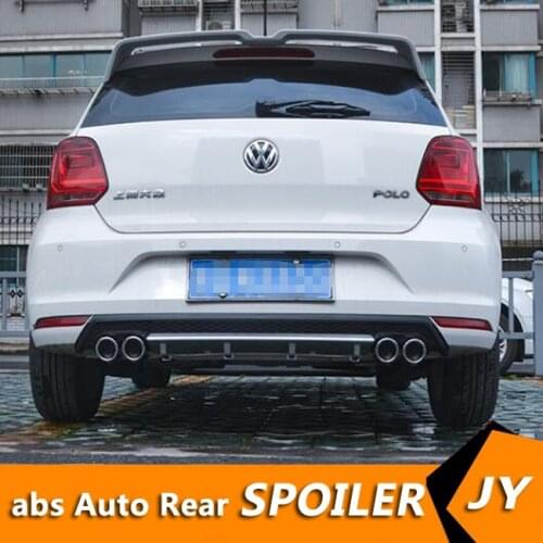 For Volkswagen Polo ABS Rear Bumper Diffuser Bumpers Protector For 2011-2016 VW Polo Body kit bumper rear lip rear spoiler