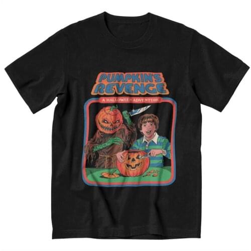 Pumpkins Revenge T Shirt Men Cotton Print T-shirt Funny Tshirt Short Sleeve Trick or Treat Halloween Tees Tops