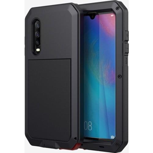 Hybrid Tank 360 Full Protection Case For Huawei P30 PRO Aluminum Metal Silicone Shockproof Protection Case Cover