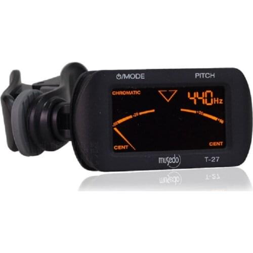 Hot Sell musedo T-27 Electric Acoustic Guitar Tuner Digital LCD Clip-On Chromatic Guitar Bass Ukulele Violin Tuner - Fast Tuning