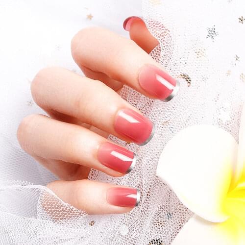 Gradient False Nails Youth Fashion Full Cover Elegant Fake Nails Matte Type Manicure DIY Nail Artificial Short Nails Wedding