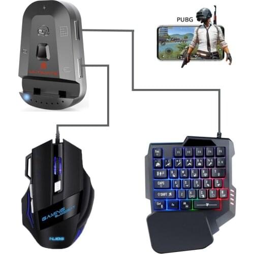 PUBG Mobile Bluetooth 5.0 Gamepad Controller USB Gaming Keyboard Mouse Converter Auxiliary Adapter For Android/IOS Smartphone