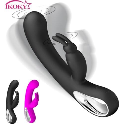 IKOKY Rabbit Dildo Vibrator Sex Toy for woman G-spot Massage 12 Speeds Female Masturbation Clitoris Stimulator Adult Products