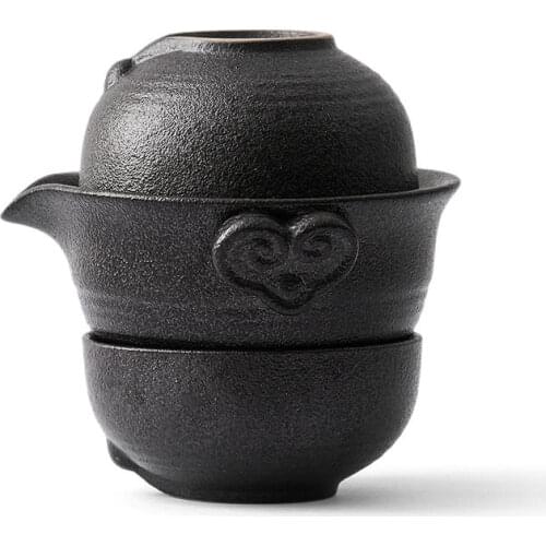 Chinese Kung Fu Tea Set 1teapot 2teacups Travel Ceramic Pottery Tea Cups For Teaware Outdoor Tea Cups Of Tea Ceremony