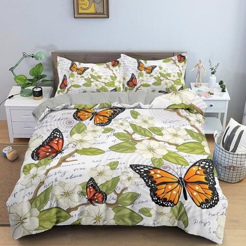 Butterfly Bedding Sets Galaxy Duvet Cover Bed Linen Bedclothes Twin/Queen/King Size Bed Room For Kids Bedding for Kids Girls